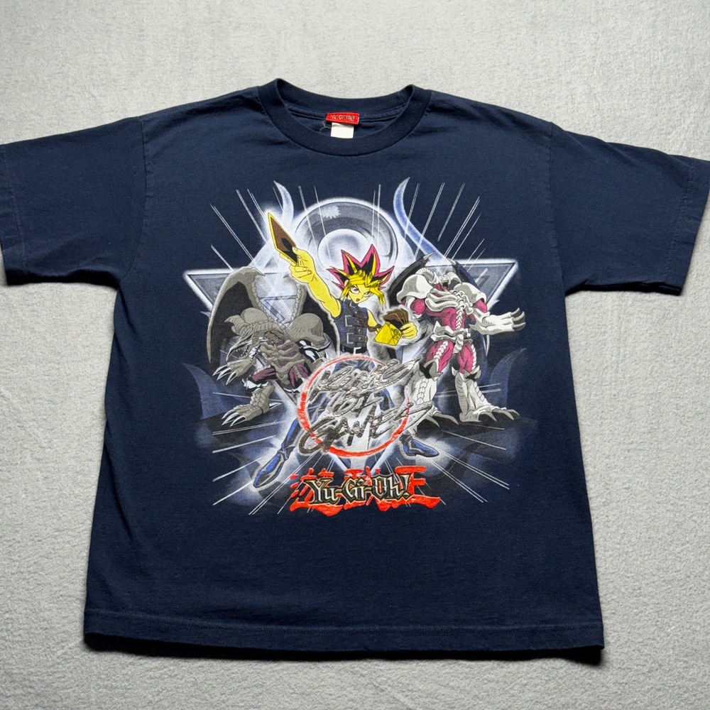 Yu-Gi-Oh King of Games Graphic T-Shirt Navy Blue Boys XL Yami Yugi Monsters